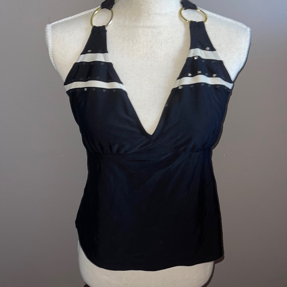 Black and White bathing-suit Top